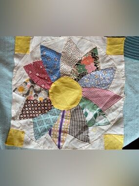 Vintage Antique 30’s Daisy Quilt Block Florals
